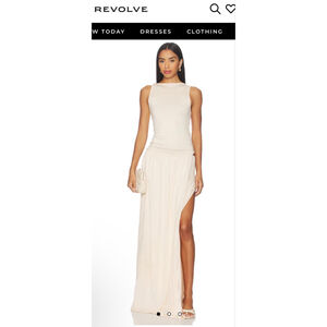 NWT Aya Muse Echo Peach Cream Maxi Dress L